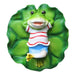 Relaxing Frog Lily Pad Garden Statue | Resin Wall Hanging Decor | Cute Outdoor Patio Showpiece Figurine