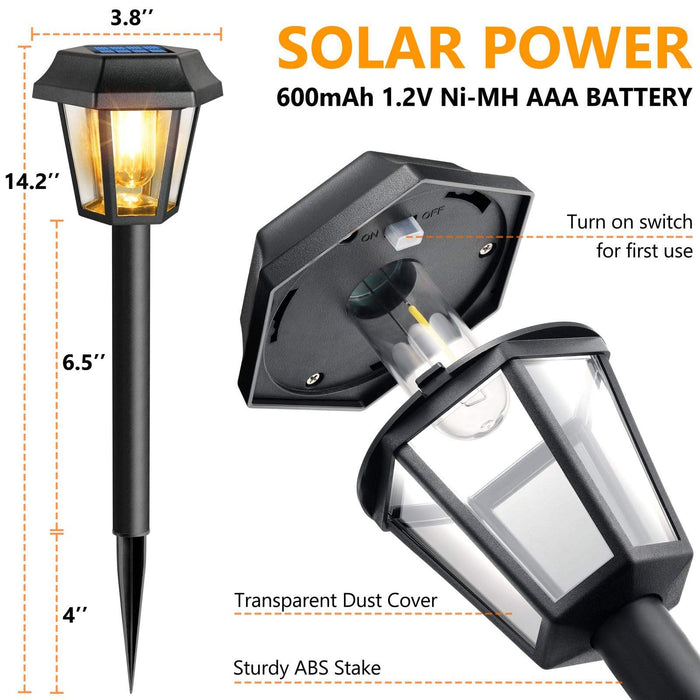 Classic Solar Powered Landscape Light - Decorative Weatherproof Garden Path Lighting- set of 2