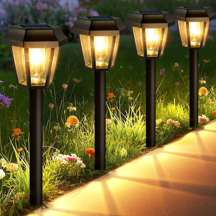 Set of 4 Solar Outdoor Pathway Lights