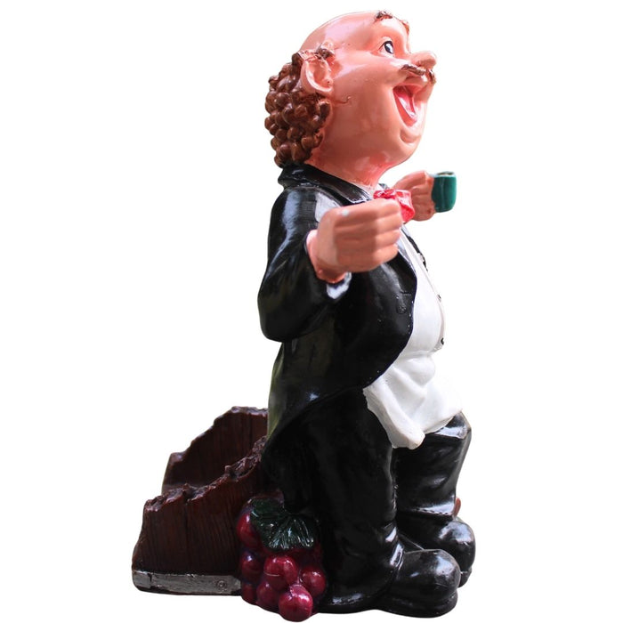 Wonderland Cheerful Chef/Waiter Theme Decorative Showpiece with Storage/Holder