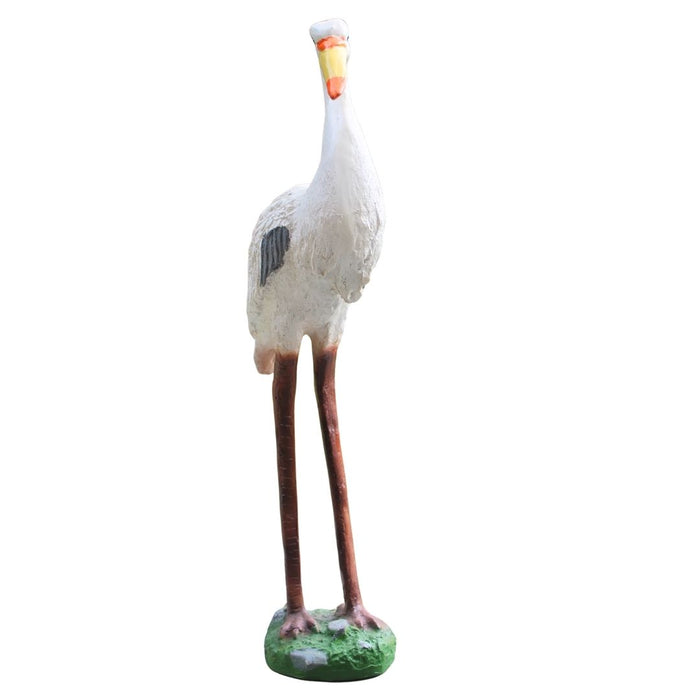 Wonderland Decorative Long-Legged Crane Garden/Home Decor Statue - White & Brown