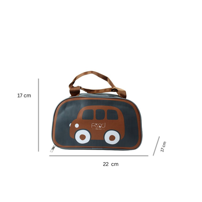 Wonderland Cute Car Kids'design  Lunch Bags (Set of 2)|Insulated Lunch carry bag| Thermal Food Container