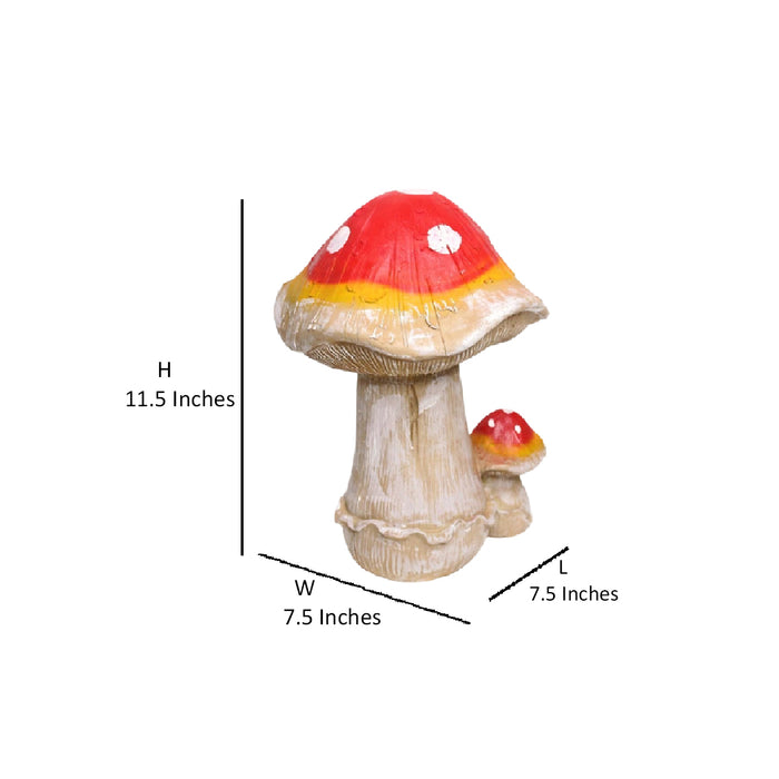 Wonderland resin mushroom statue