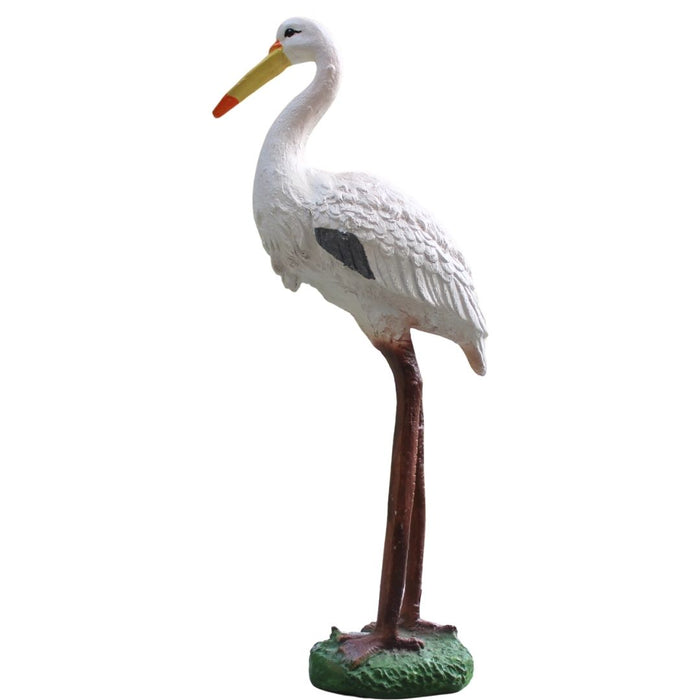 Wonderland Decorative Long-Legged Crane Garden/Home Decor Statue - White & Brown