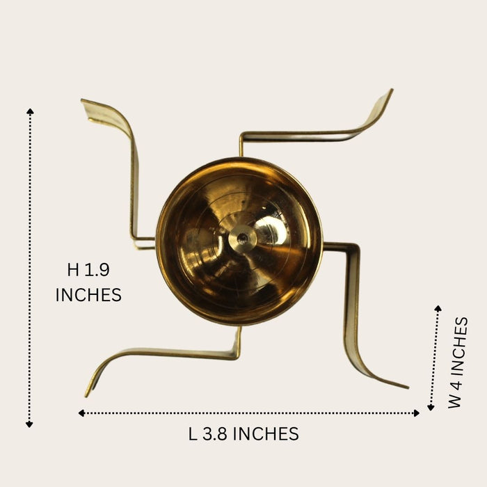 Wonderland Swastik Diya stand| brass décor| Elegant candle holder