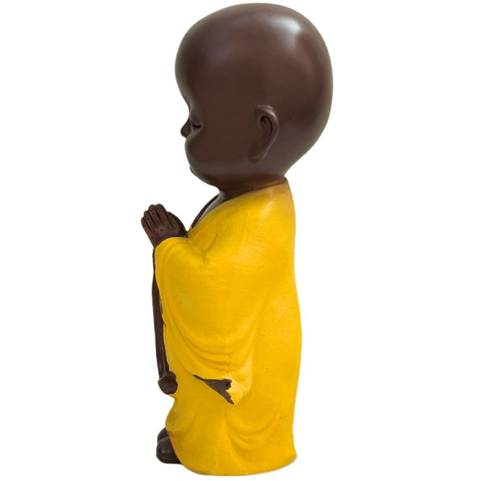 Wonderland Peaceful Monk Idol in Yellow Robe | Good Luck Decorative Showpiece