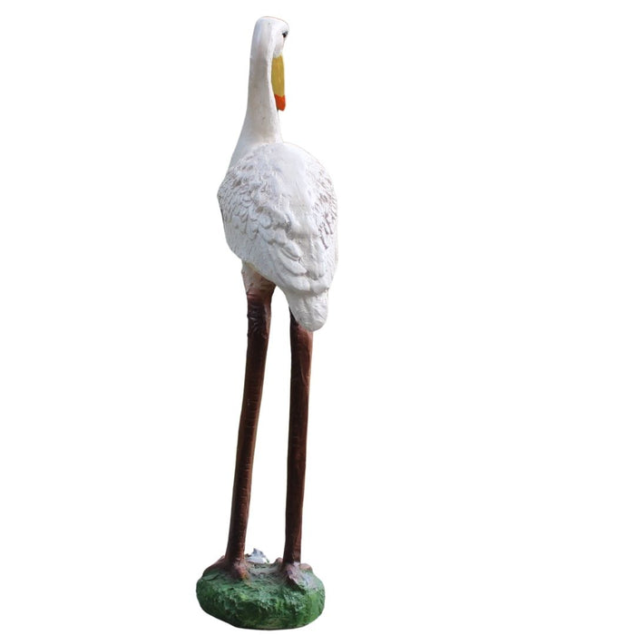 Wonderland Decorative Long-Legged Crane Garden/Home Decor Statue - White & Brown