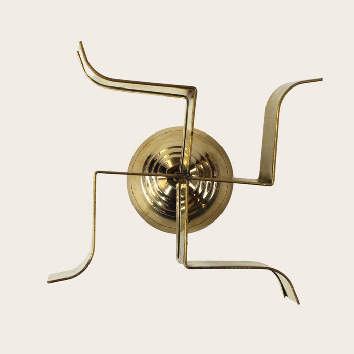 Wonderland Swastik Diya stand| brass décor| Elegant candle holder