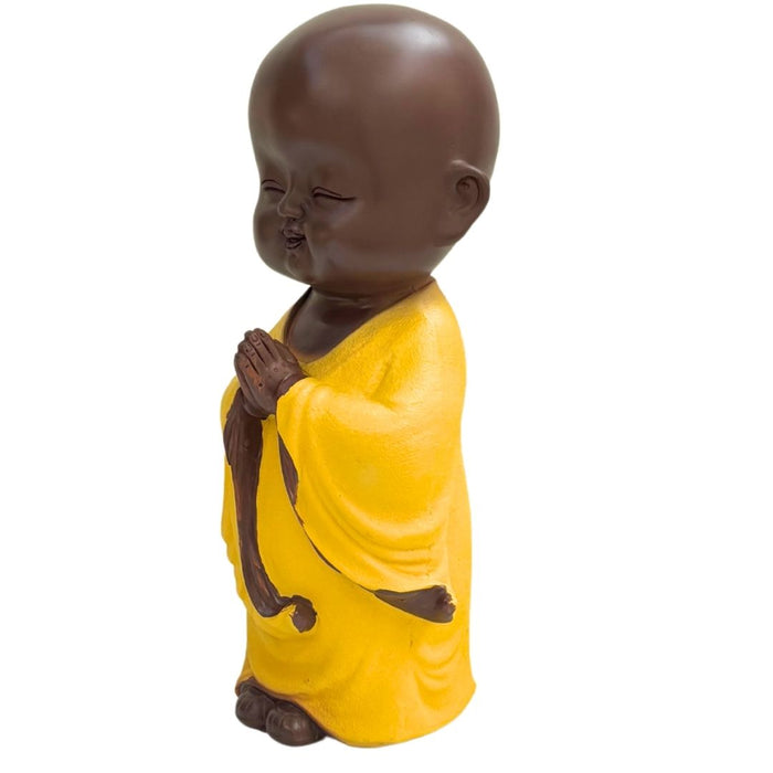 Wonderland Peaceful Monk Idol in Yellow Robe | Good Luck Decorative Showpiece