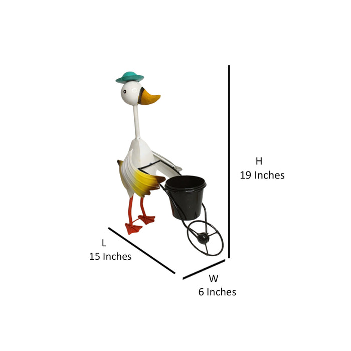 Wonderland Animal duck plant stand indoor iron craft cart flower pot stand for wedding decoration