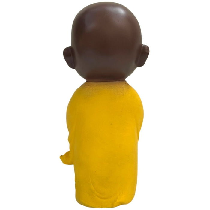 Wonderland Peaceful Monk Idol in Yellow Robe | Good Luck Decorative Showpiece