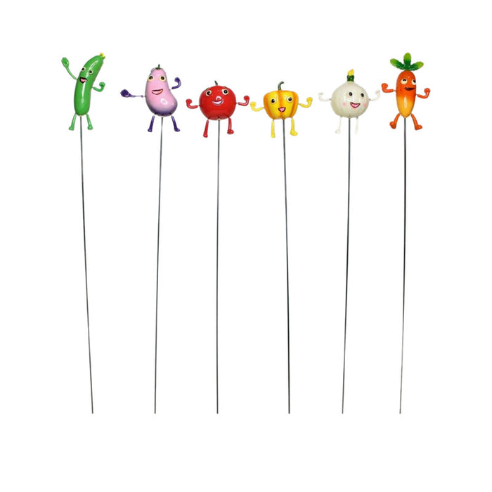 Wonderland (Set of 6) cute vageies stakes|Garden sticks, outdoor garden stakes, decorative garden accessories