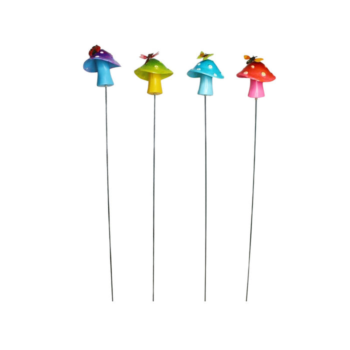 Wonderland (Set of 4) little mushroom stakes|Garden sticks, outdoor garden stakes, decorative garden accessories