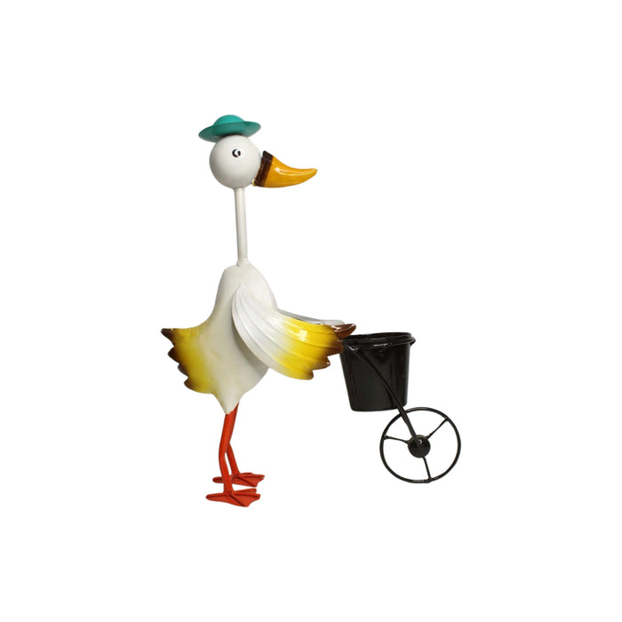 Wonderland Animal duck plant stand indoor iron craft cart flower pot stand for wedding decoration