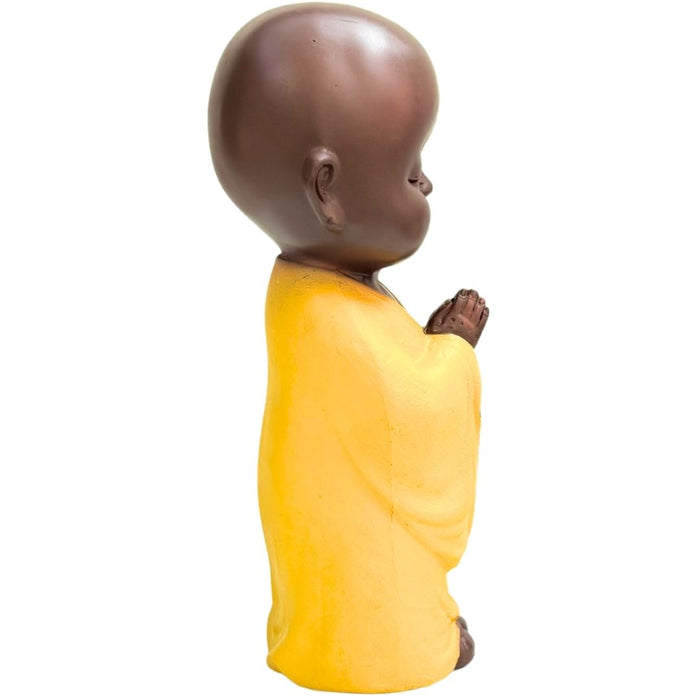 Wonderland Peaceful Monk Idol in Yellow Robe | Good Luck Decorative Showpiece
