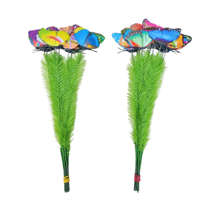 Wonderland Colourful Decorative Butterfly Stakes/Picks for Plants, Home Garden, Pots & Flower Arrangements (Set of 2)