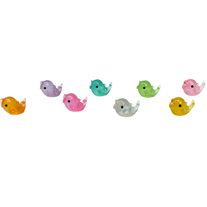 Wonderland 8-Piece Set Mini Glow-in-the-Dark Resin Dolphins – Colorful Miniature Sea Animal Figurines for DIY Crafts, Garden Décor| Doll House Accessory | Display