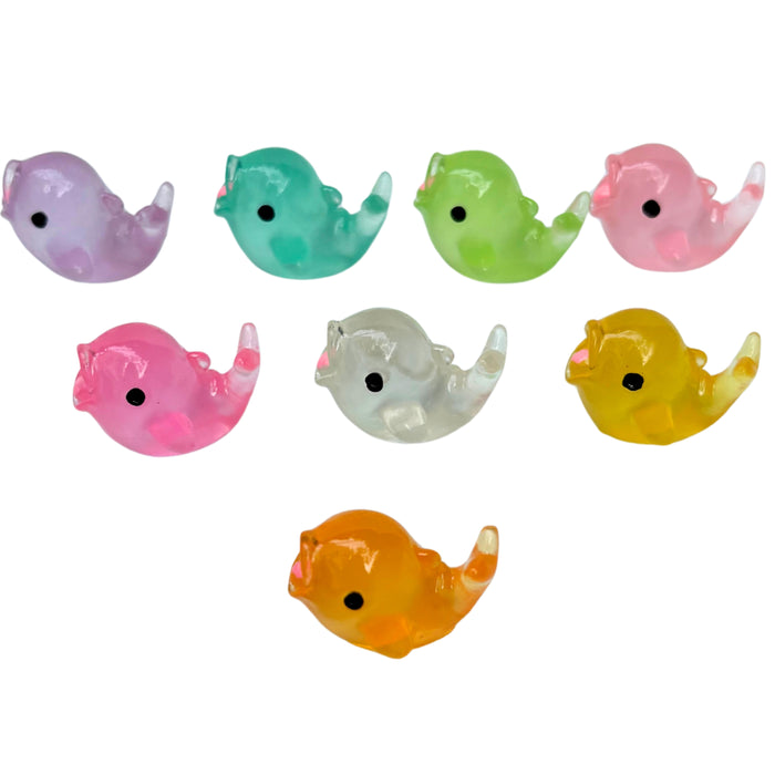 Wonderland 8-Piece Set Mini Glow-in-the-Dark Resin Dolphins – Colorful Miniature Sea Animal Figurines for DIY Crafts, Garden Décor| Doll House Accessory | Display