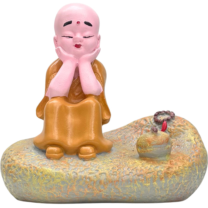 Wonderland Serene  Monk Zen Figurine – Handcrafted Meditating Baby Buddha Statue for Home, Office Desk, and Meditation Decor