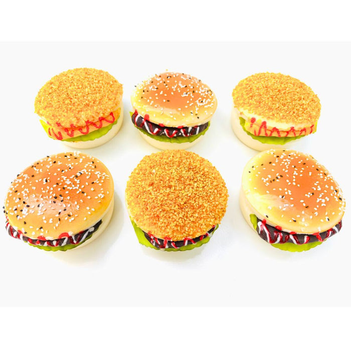Wonderland set of 6 - Ultra-Realistic Artificial Cheeseburger Model - Sesame Seed Bun Food Display Prop| Fake Food for Display and Décor