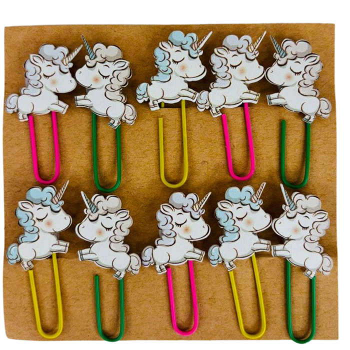 Wonderland Set of 10 Charming  Paper Clips | Colorful & Cute Jumbo Bookmarks for Planners, Diaries, and Scrapbooking