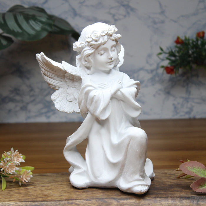 Wonderland Angel big wings hand on heart, table decoration, home décor