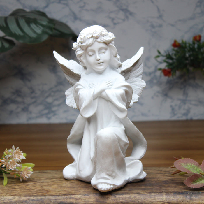 Wonderland Angel big wings hand on heart, table decoration, home décor