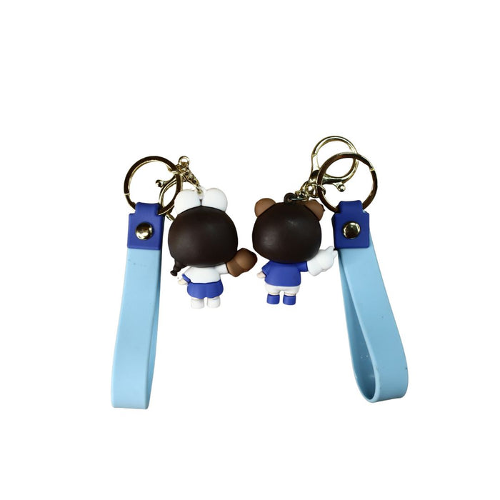 Wonderland Kawaii style ( set of 2) Bunny & Bear Girl Keychains with Holder Accessories, Backpack Car Key Chain for Boy Girl