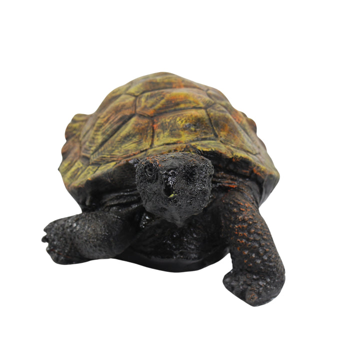Wonderland Realistic Tortoise Statue For Outdoor Garden Décor - Black