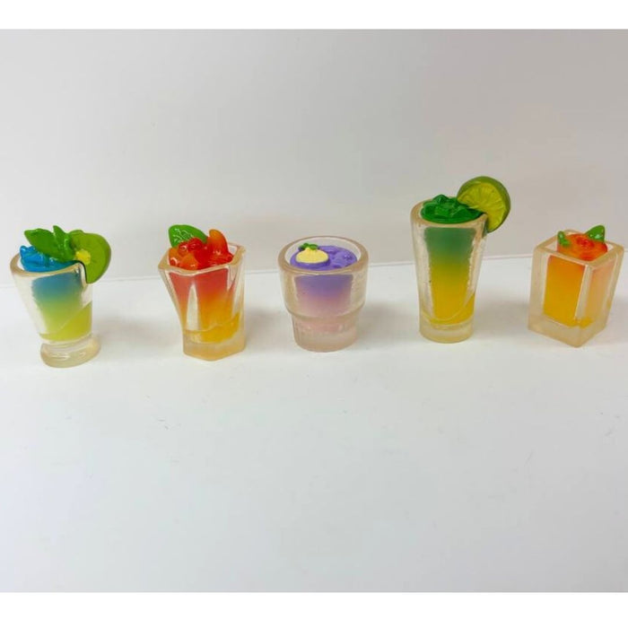 Wonderland set of 5 Dollhouse Scale Assorted Miniature Drinks Collection