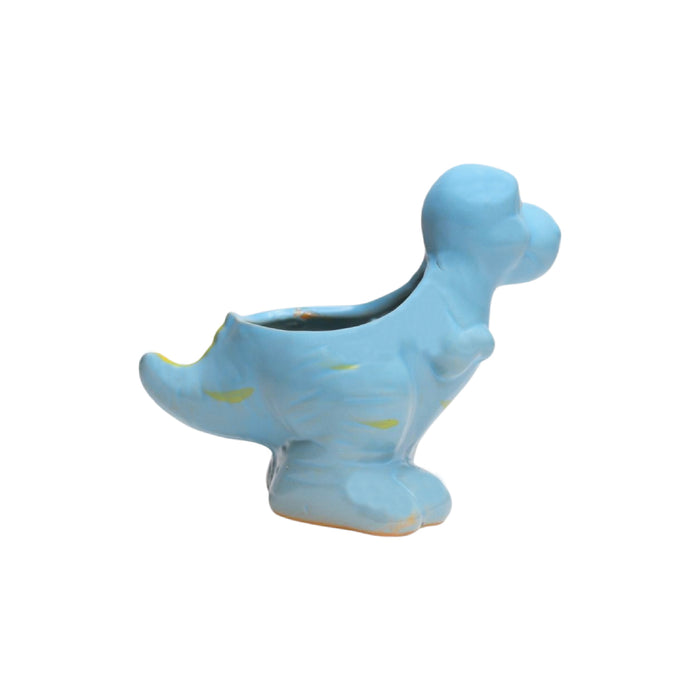 Wonderland ceramic dinasaur in blue| can grow plants directly