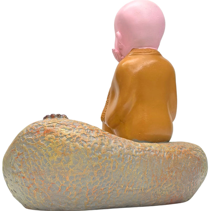 Wonderland Serene  Monk Zen Figurine – Handcrafted Meditating Baby Buddha Statue for Home, Office Desk, and Meditation Decor