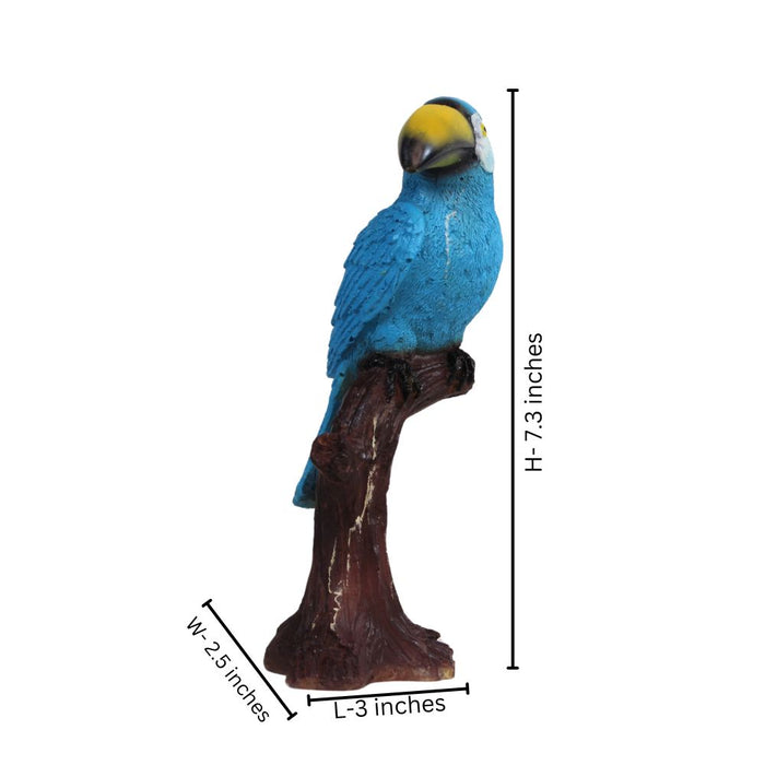 Wonderland  Bird on Tree Statue (Blue) | Bird Figurine|Grade Decor Decorative Birds - Outdoor and Indoor Bird Statues and Figurines