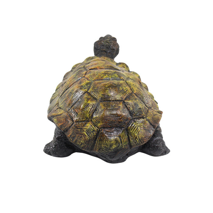 Wonderland Realistic Tortoise Statue For Outdoor Garden Décor - Black