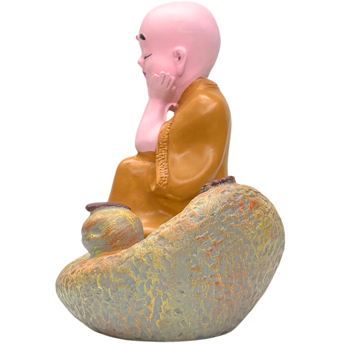 Wonderland Serene  Monk Zen Figurine – Handcrafted Meditating Baby Buddha Statue for Home, Office Desk, and Meditation Decor