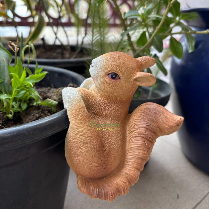 Wonderland Charming Squirrel Hanging Planter/Pot Hanger | Adorable Squirrel Figurine Clip-On Decoration