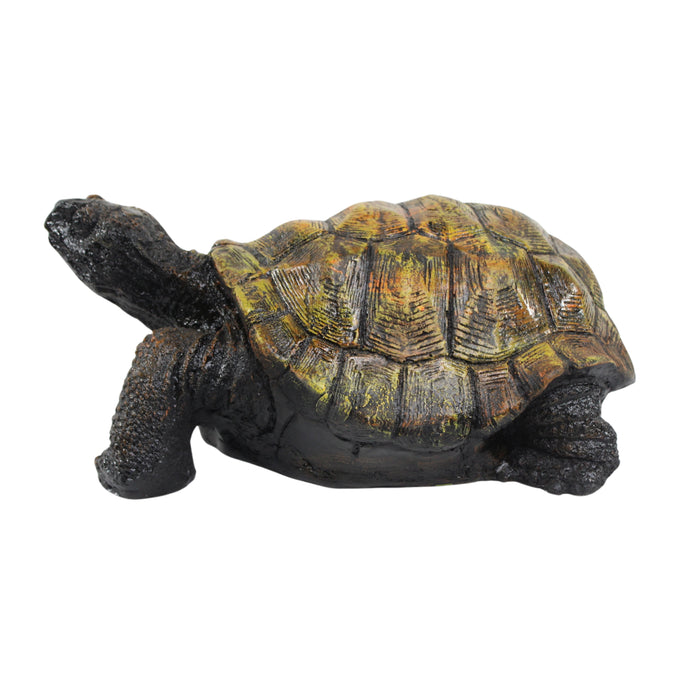 Wonderland Realistic Tortoise Statue For Outdoor Garden Décor - Black