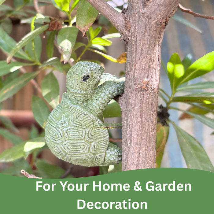 Wonderland Decorative Turtle Pot Hugger – Weather-Resistant Resin Planter Hanger for Indoor & Outdoor Garden Décor