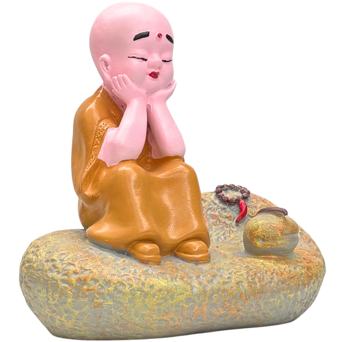 Wonderland Serene  Monk Zen Figurine – Handcrafted Meditating Baby Buddha Statue for Home, Office Desk, and Meditation Decor
