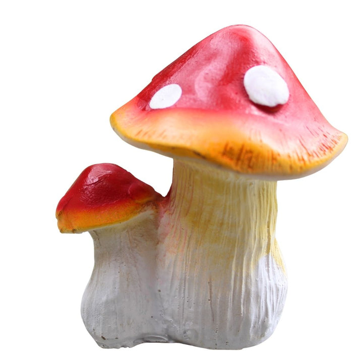 Wonderland Fairy Garden Miniature Red & White Mushroom Figurine (Set of 3 Toadstools) | Durable Polyresin Outdoor/Indoor Decor for Balcony, Terrarium & Planters