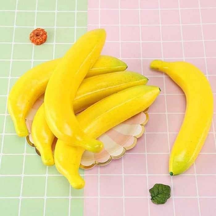 Set of 6 Artificial Yellow Bananas for Display or Decor