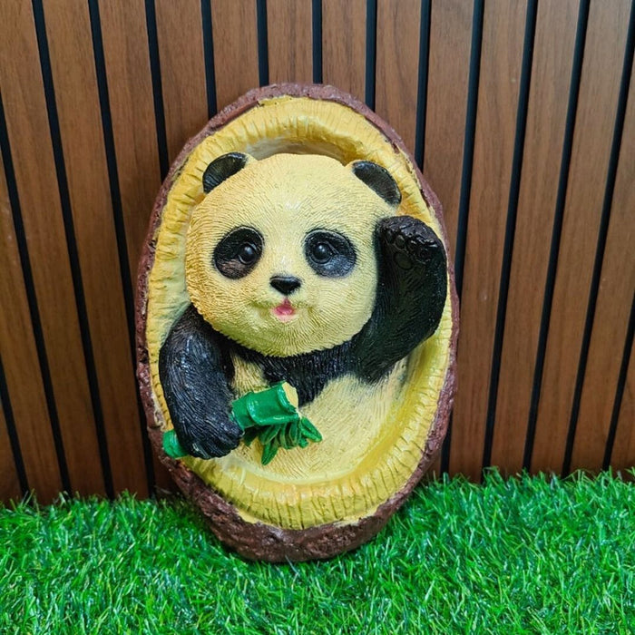 3d resin panda wall art bamboo sculpture nursery decor garden statue cute animal hanging figurine