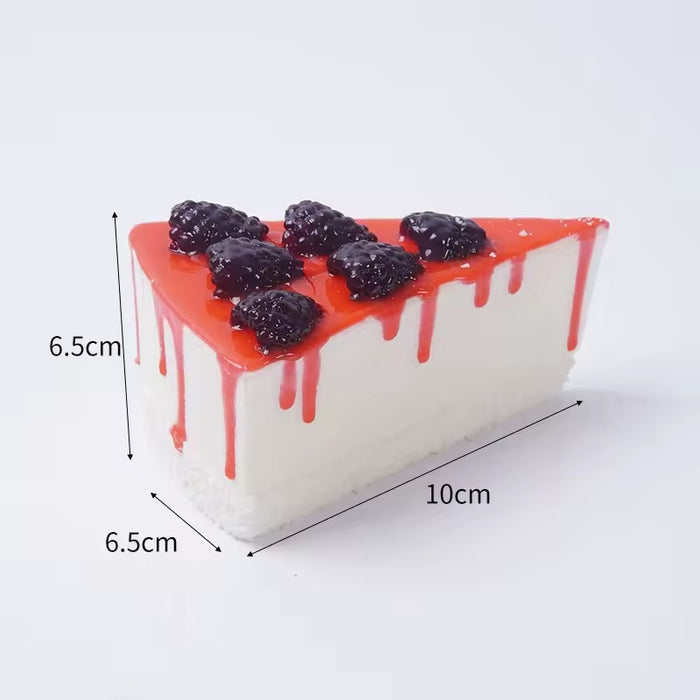 Wonderland set of 3 Realistic Assorted Fruit Pastry Cake Set | Decorative Miniature Pastry Props| Fake Cake for Home Décor & Kitchen Display