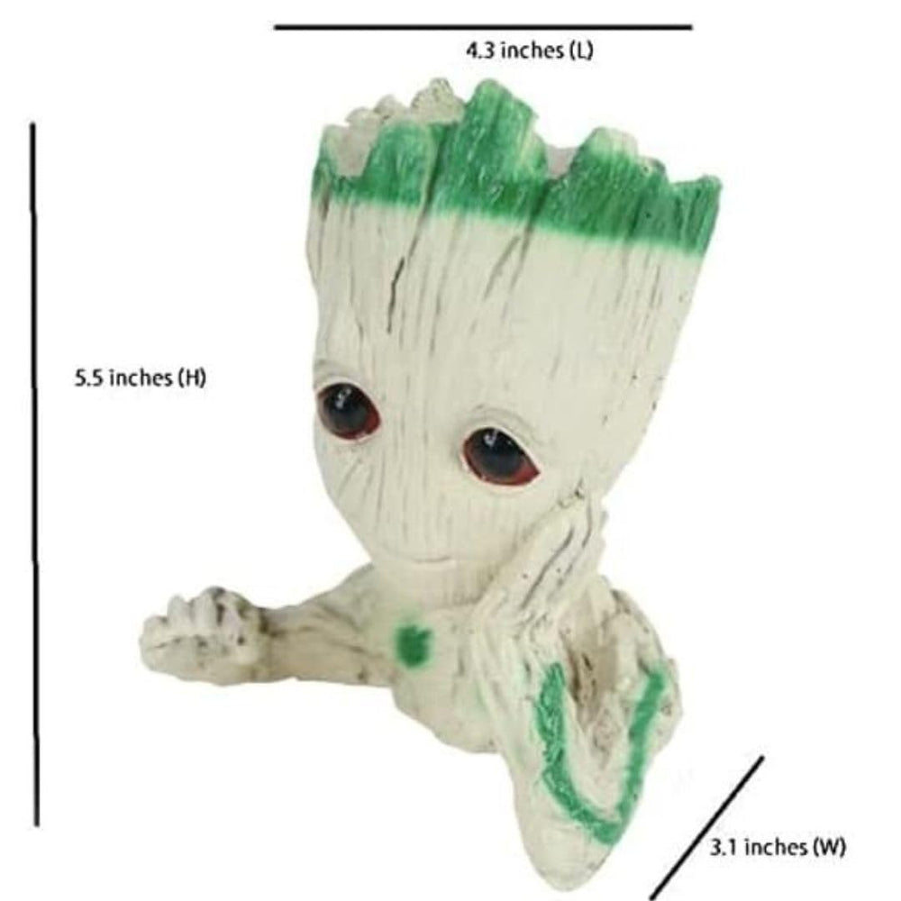 Cute Tree Character Figurines - Set of 2 Small Resin Plant Figures for Home Decor