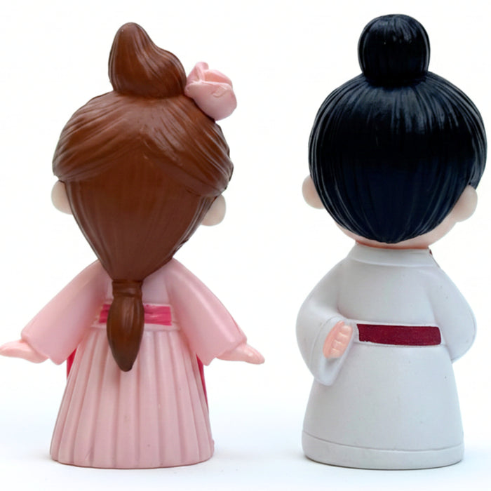 Wonderland Sweet Couple Miniature Set – 2-Piece Traditional Style Hand-Painted Character Figurines for Home Accents and Desktop Décor| Fairy Garden Accessories, Doll House, DIY Craft