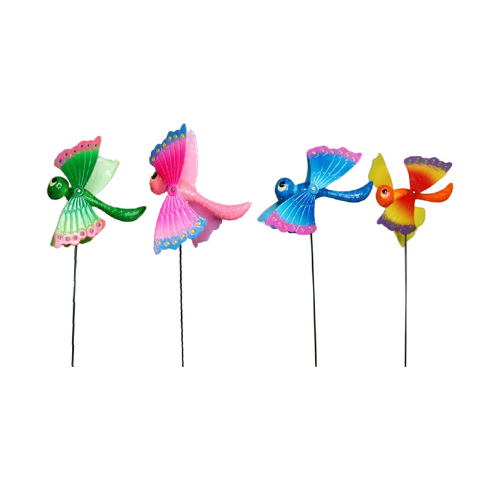 Wonderland (Set of 4) dragonfly stakes with rotating wings|Garden sticks, outdoor garden stakes, decorative garden accessories