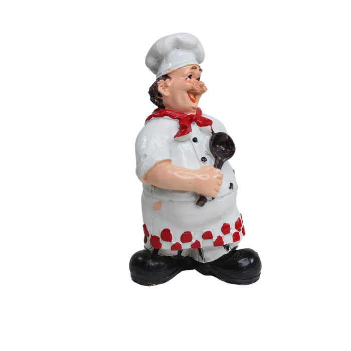Wonderland Chef with Pan and Fork Holder Ornaments Home Decor Kitchen Resin Crafts Chef Statue for Kitchen Decoration