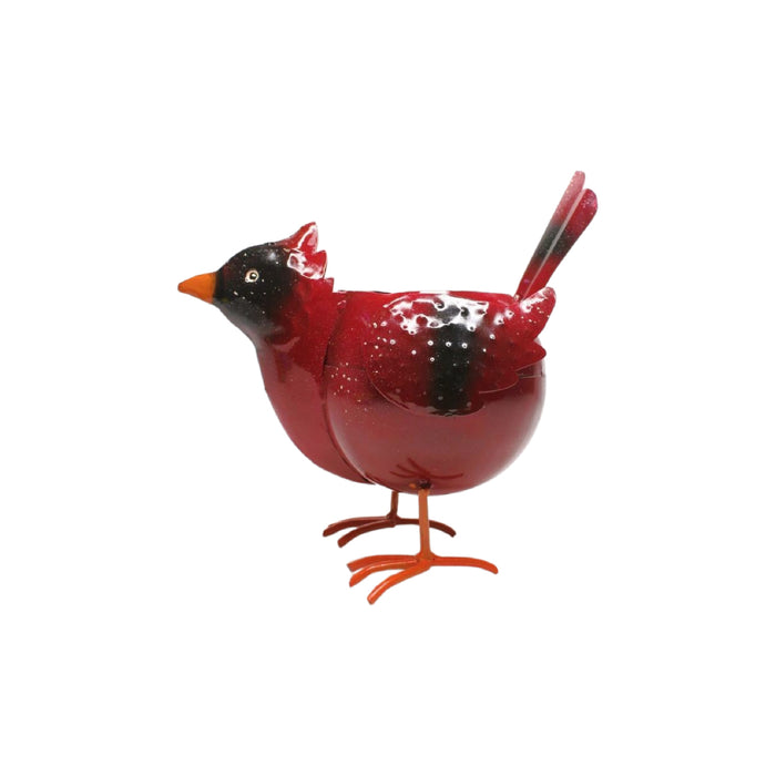 Wonderland metal bird planter pot with red