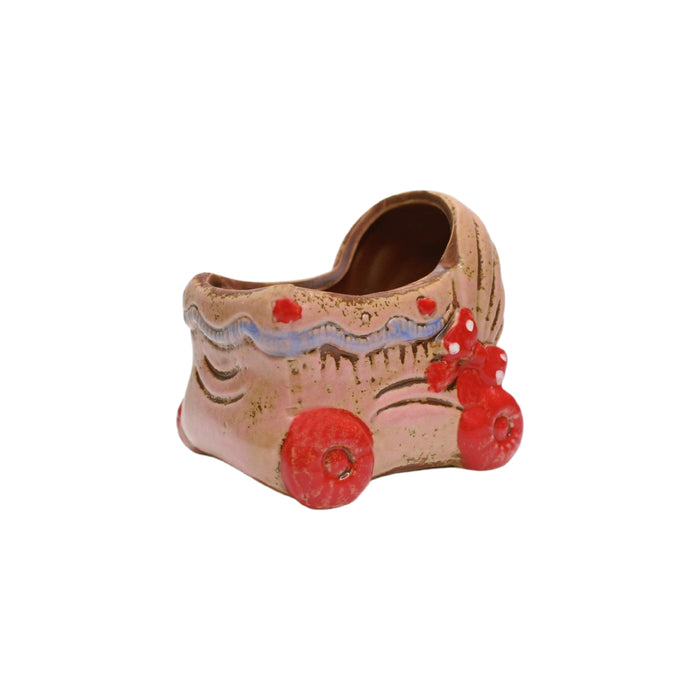 Wonderland imported ceramic pram shape planter | Style 3| can grow plants directly