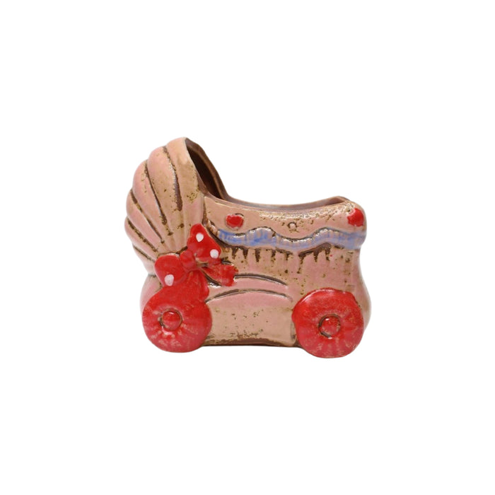 Wonderland imported ceramic pram shape planter | Style 3| can grow plants directly